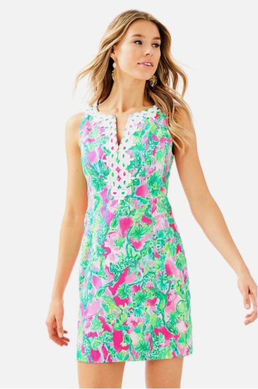 Lilly Pulitzer NWT Gabby Shift Dress Raz Berry Catty Shack 6 Monkey Hot Pink